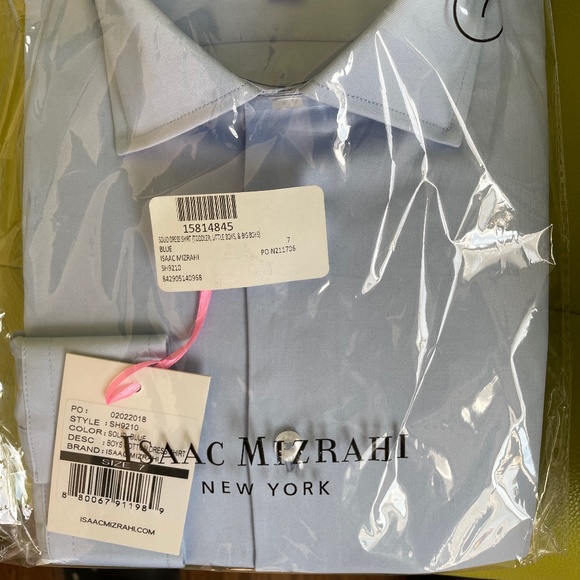 New Blue Dress Shirt by Isaak Mizrahi boys size 7 - Picture 2 of 6